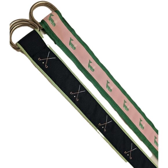 2 Brickman's Marthas Vineyard & Toegoz Golf Belts W/adj Buckle- Men's L Preppy - Picture 1 of 8
